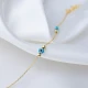 Aqua Marine Color Evil Eye Thin 925 Silver Bracelet Aqua Marine Color Evil Eye Thin 925 Silver Bracelet