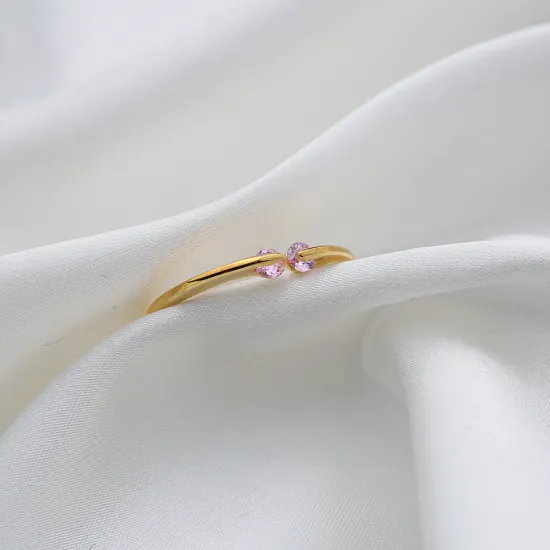 Turkish Dainty Pink CZ 925 Sterling Silver Ring