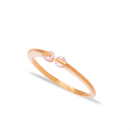 Turkish Dainty Pink CZ 925 Sterling Silver Ring