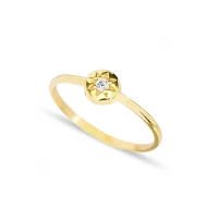 Sun Solitaire Cluster 925 Sterling Silver Ring