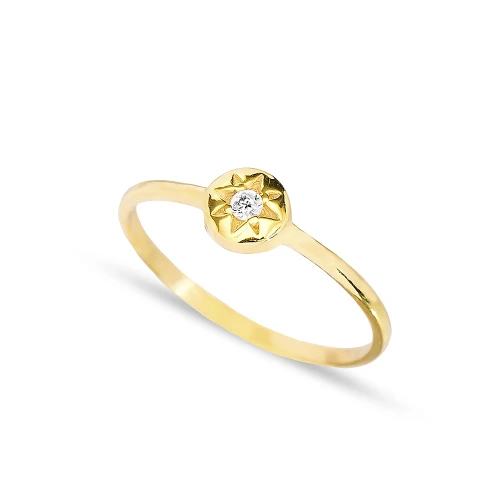 Sun Solitaire Cluster 925 Sterling Silver Ring Sun Solitaire Cluster 925 Sterling Silver Ring