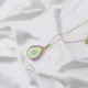 Pear Shape Colorful Enamel 925 Sterling Silver Necklace