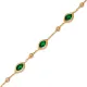 Emerald CZ Almond Woman 925 Sterling Silver Bracelet