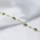 Emerald CZ Almond Woman 925 Sterling Silver Bracelet