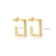 Square Geometric 925 Sterling Silver Earrings