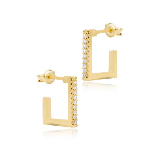 Square Geometric 925 Sterling Silver Earrings