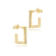 Square Geometric 925 Sterling Silver Earrings