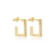 Square Geometric 925 Sterling Silver Earrings