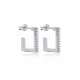 Square Geometric 925 Sterling Silver Earrings