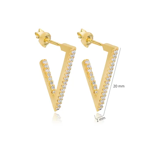 Triangle Design Geometric Stud Earrings Triangle Design Geometric Stud Earrings