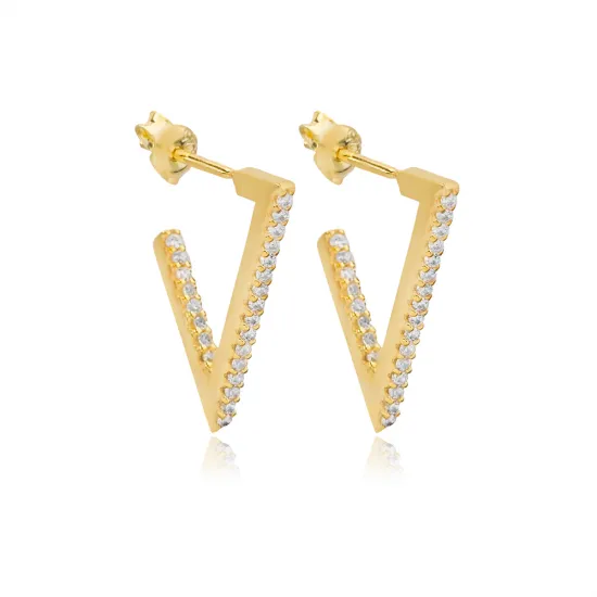 Triangle Design Geometric Stud Earrings Triangle Design Geometric Stud Earrings