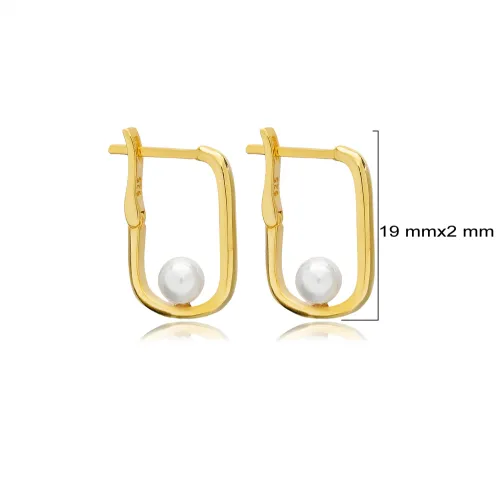 Minimalist Pearl Hollow 925 Sterling Silver Earrings