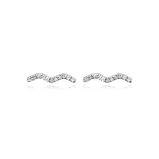 Wave Design Zircon Stone Stud Earrings Wave Design Zircon Stone Stud Earrings