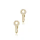 Handcrafted Key CZ 925 Sterling Silver Earrings | 925 Sterling Silver Wholesale | Sade Silver Handcrafted Key CZ 925 Sterling Silver Earrings - Sade 925 Silver Jewelry