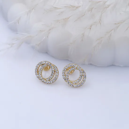 CZ Intertwined Circle 925 Sterling Silver Earrings CZ Intertwined Circle 925 Sterling Silver Earrings