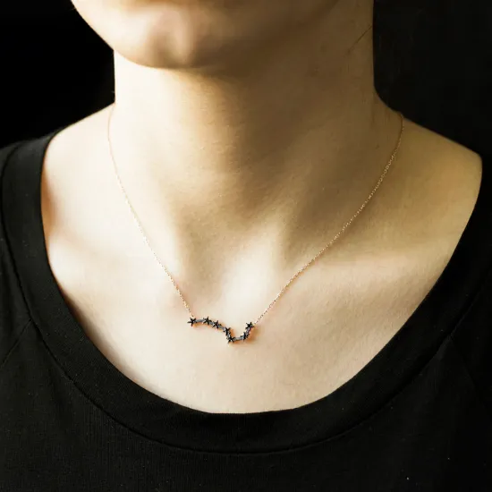 Turkish Minimalist Comet Shape Sterling Silver Necklace Turkish Minimalist Comet Shape Sterling Silver Necklace
