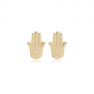 Hamsa CZ Earrings in 925 Sterling Silver