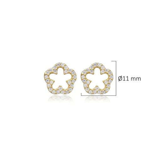 Hollow Flower CZ 925 Sterling Silver Earrings