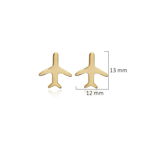 Plain Plane 925 Sterling Silver Earrings