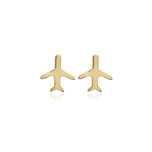 Plain Plane 925 Sterling Silver Earrings