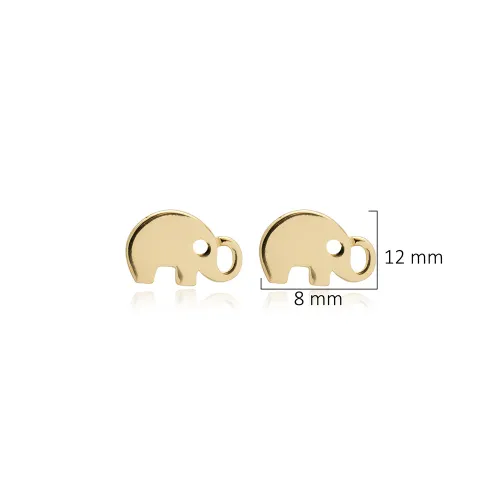 Plain Elephant 925 Sterling Silver Earrings