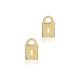Handcrafted Lock CZ 925 Sterling Silver Earrings Handcrafted Lock CZ 925 Sterling Silver Earrings