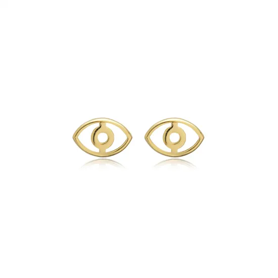 Minimalist Evil Eye Plain 925 Sterling Silver Earrings Minimalist Evil Eye Plain 925 Sterling Silver Earrings