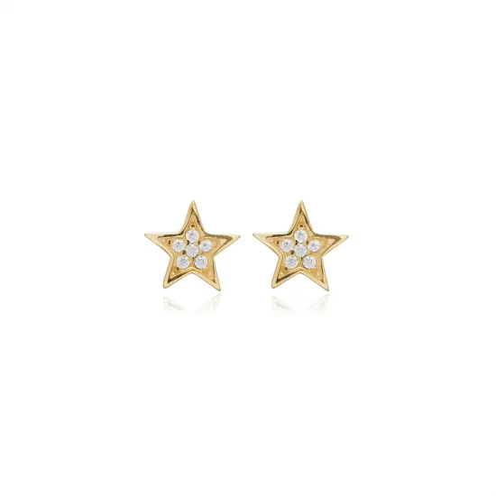 Star Design CZ Stone Silver Stud Earrings Star Design CZ Stone Silver Stud Earrings