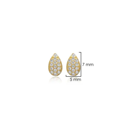 Pear Drop Design CZ Silver Stud Earrings Pear Drop Design CZ Silver Stud Earrings