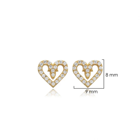 Heart CZ Earrings in 925 Sterling Silver Heart CZ Earrings in 925 Sterling Silver