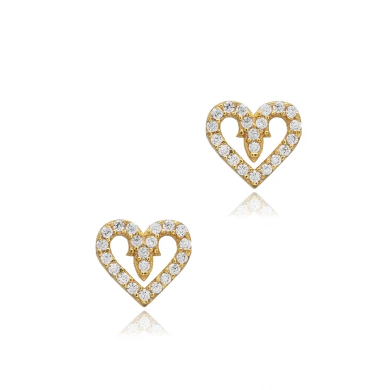 Heart CZ Earrings in 925 Sterling Silver Heart CZ Earrings in 925 Sterling Silver
