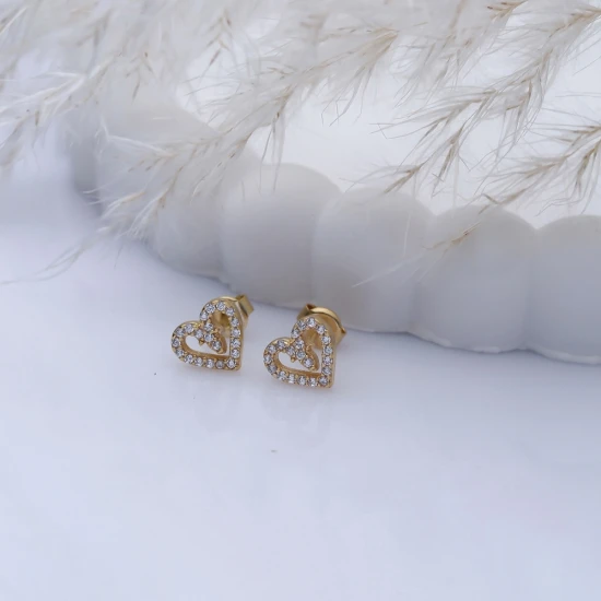 Heart CZ Earrings in 925 Sterling Silver Heart CZ Earrings in 925 Sterling Silver