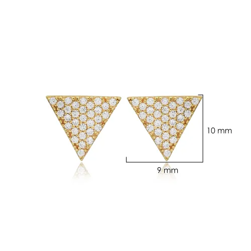 Triangle Design CZ Stone 925 Stud Earrings Triangle Design CZ Stone 925 Stud Earrings