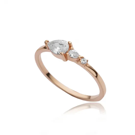 Pear Drop CZ Ring in 925 Sterling Silver