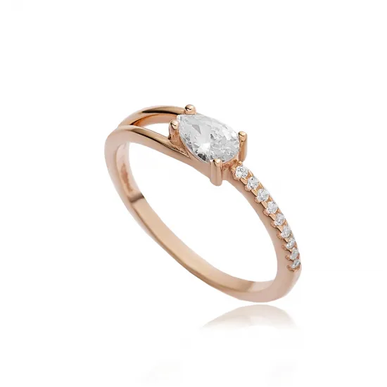 Turkish Pear Drop CZ 925 Sterling Silver Ring Turkish Pear Drop CZ 925 Sterling Silver Ring