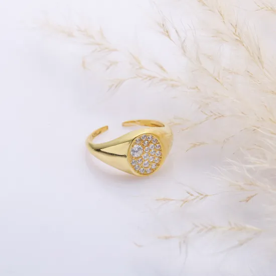Round White CZ 925 Silver Adjustable Ring Round White CZ 925 Silver Adjustable Ring