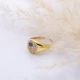 Round Sapphire CZ Adjustable 925 Sterling Silver Ring