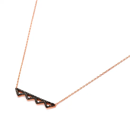 Row Of Triangle Shape Turkish Wholesale Handcrafted Silver Necklace Row Of Triangle Shape Turkish Wholesale Handcrafted Silver Necklace