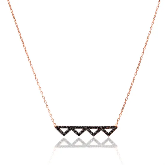 Row Of Triangle Shape Turkish Wholesale Handcrafted Silver Necklace Row Of Triangle Shape Turkish Wholesale Handcrafted Silver Necklace