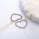 Black CZ Hollow Heart 925 Sterling Silver Necklace Black CZ Hollow Heart 925 Sterling Silver Necklace