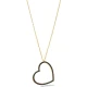 Black CZ Hollow Heart 925 Sterling Silver Necklace Black CZ Hollow Heart 925 Sterling Silver Necklace