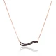 Made in Turkey Black Double Wave CZ 925 Silver Necklace