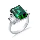 Emerald CZ Baguette Cluster CZ 925 Sterling Silver Ring Emerald CZ Baguette Cluster CZ 925 Sterling Silver Ring