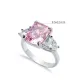 Light Pink CZ Stone Baguette Heart Design Cluster Zircon Ring Light Pink CZ Stone Baguette Heart Design Cluster Zircon Ring