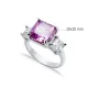 Pink CZ Stone Square Design Cluster Zircon Ring Pink CZ Stone Square Design Cluster Zircon Ring