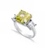 Yellow Citrine CZ Stone Square Design Cluster Zircon Ring