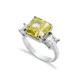 Yellow Citrine CZ Stone Square Design Cluster Zircon Ring Yellow Citrine CZ Stone Square Design Cluster Zircon Ring