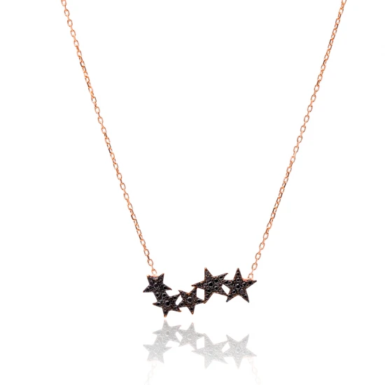 Turkish Pave Star Shape 925 Sterling Silver Necklace Turkish Pave Star Shape 925 Sterling Silver Necklace