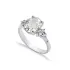 Off White CZ Stone Oval Design Cluster Zircon Ring Jewelry