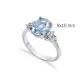 Aquamarine CZ Oval Cluster CZ Sterling Silver Ring Aquamarine CZ Oval Cluster CZ Sterling Silver Ring